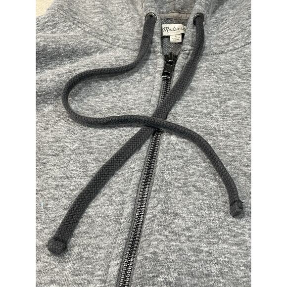 Madewell Full-Zip Hoodie Sweatshirt Women’s Size Large Gray Cozy Loungewear - Picture 10 of 13